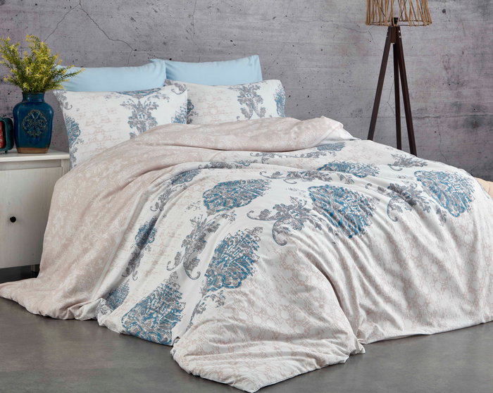 L'essentiel linge de maison Daisy - Blue Juego de funda de edredón doble ranforce L'essentiel linge de maison Daisy - Blue Juego de funda de edredón doble ranforce